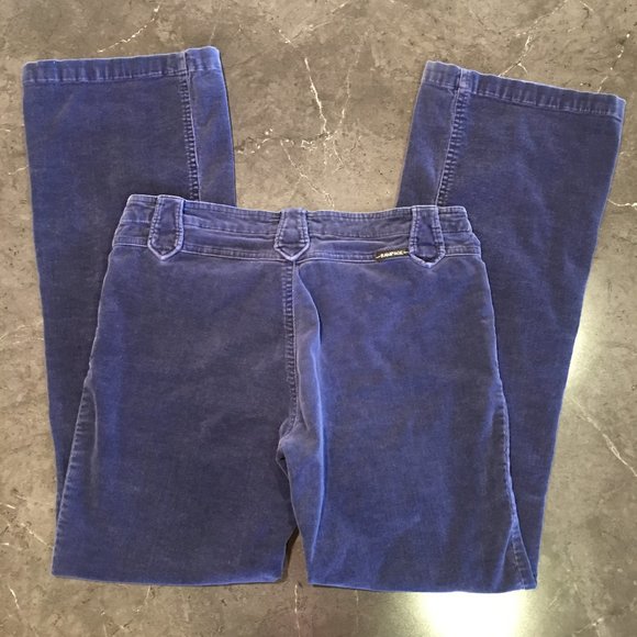 Vintage 90s Rampage Navy Velvet Low Rise Bootcut Jeans, Size 9 - Picture 6 of 16